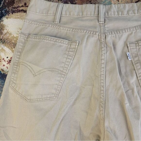 Levi’s 514 Beige Jeans Men Size 38X30 Tan Khaki Straight Black Patch White Tab - Picture 12 of 15